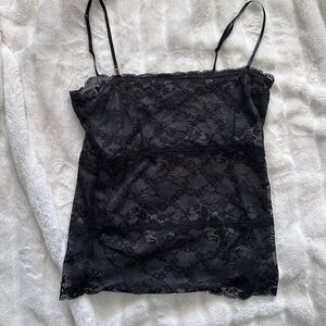 The Limited Layered Camisole with Black Lace Overlay, Sz M
